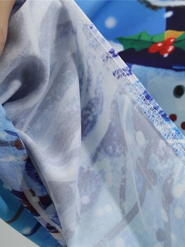 Women's Christmas Casual Dress Swing Dress Midi Dress Blue Royal Blue Dark Blue Light Blue Sleeveless Santa Claus Snowman Mesh Print Winter Fall Crew Neck Vacation Vintage 2022 S M L XL XXL 20 Women's Christmas Casual Dress Swing Dress Midi Dress Blue Royal Blue Dark Blue Light Blue Sleeveless Santa Claus Snowman Mesh Print Winter Fall Crew Neck Vacation Vintage 2022 S M L XL XXL - Image 20