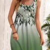 Women's Casual Dress Tank Dress Summer Dress Leaf Floral Print Strap Mini Dress Active Fashion Outdoor Daily Sleeveless Regular Fit Red Blue Green Summer Spring S M L XL XXL
