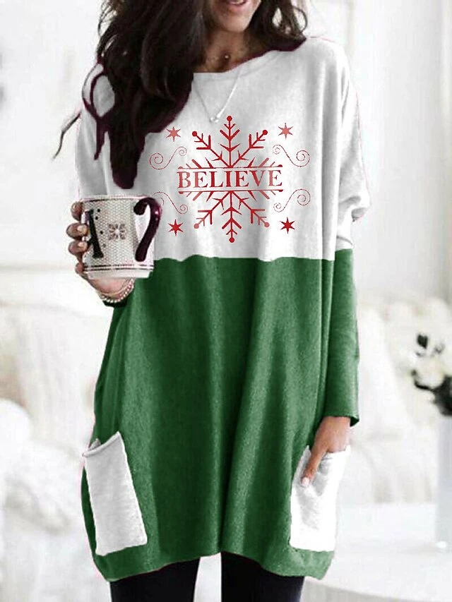 Women's Christmas Casual Dress T Shirt Dress Tee Dress Shift Dress Mini Dress Red 10 Red 13 Red 14 Long Sleeve Santa Claus Pocket Winter Fall Autumn Crew Neck Stylish 2022 S M L XL 2XL 3XL 4XL 5XL 4 Women's Christmas Casual Dress T Shirt Dress Tee Dress Shift Dress Mini Dress Red 10 Red 13 Red 14 Long Sleeve Santa Claus Pocket Winter Fall Autumn Crew Neck Stylish 2022 S M L XL 2XL 3XL 4XL 5XL - Image 4