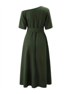 Women's Casual Dress Swing Dress Summer Dress Long Dress Maxi Dress Lace Up Pocket Street Daily Going Out Fashion Elegant Crew Neck Half Sleeve 2023 Regular Fit Black Wine Green Color S M L XL XXL -Casual Print Dress Sales irysod1688468709940