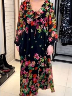 Women's Casual Dress Print Dress Spring Dress Floral Lace Up Print V Neck Midi Dress Fashion Elegant Outdoor Street Long Sleeve Loose Fit Black Spring Fall M L XL XXL 3XL 7 Women's Casual Dress Print Dress Spring Dress Floral Lace Up Print V Neck Midi Dress Fashion Elegant Outdoor Street Long Sleeve Loose Fit Black Spring Fall M L XL XXL 3XL -Casual Print Dress Sales isqwis1692343163186