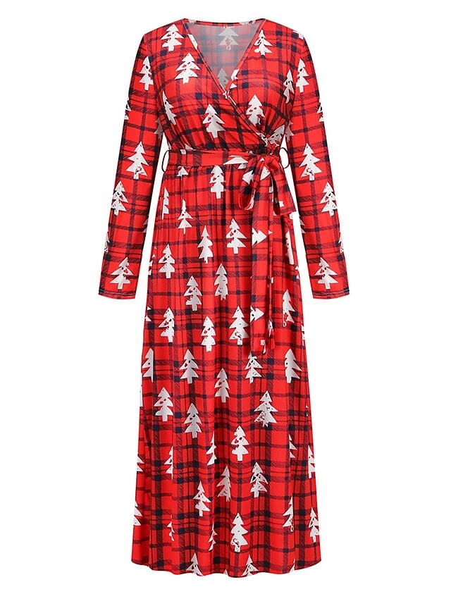 Women's Christmas Casual Dress Sheath Dress Light Pink Green Black Long Sleeve With Belt Winter Fall Autumn V Neck 2022 S M L XL 2XL 3 Women's Christmas Casual Dress Sheath Dress Light Pink Green Black Long Sleeve With Belt Winter Fall Autumn V Neck 2022 S M L XL 2XL - Image 3