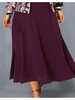 Women‘s Plus Size Curve Dress Set Print Crew Neck Long Sleeve Spring Fall Elegant Maxi Long Dress Formal Party Dress -Casual Print Dress Sales ithydp1660034716059