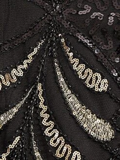 Women's Retro 1920s Fringe Dress Midi Dress Party Halloween Sequins Tassel Fringe Floral V Neck Sleeveless Regular Fit Spring Fall 2023 Black Gold S M L XL -Casual Print Dress Sales itygna1692947810277