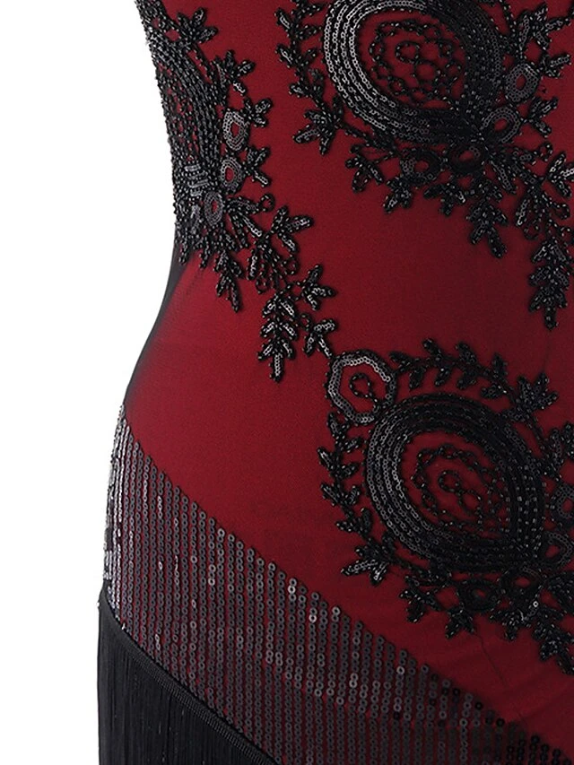 Women's Retro 1920s Fringe Dress Midi Dress Party Halloween Sequins Tassel Fringe Floral Spaghetti Strap Sleeveless Regular Fit Spring Fall 2023 Silver Red S M L XL 9 Women's Retro 1920s Fringe Dress Midi Dress Party Halloween Sequins Tassel Fringe Floral Spaghetti Strap Sleeveless Regular Fit Spring Fall 2023 Silver Red S M L XL - Image 9