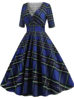 Women's Christmas Swing Dress Midi Dress Black Blue Red Short Sleeve Plaid Print Winter Fall Autumn V Neck 2022 S M L XL 2XL 16 Women's Christmas Swing Dress Midi Dress Black Blue Red Short Sleeve Plaid Print Winter Fall Autumn V Neck 2022 S M L XL 2XL -Casual Print Dress Sales iusfso1667979775612