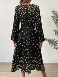 Women's Casual Dress Print Dress Graphic Print V Neck Long Dress Maxi Dress Classic Daily Long Sleeve Regular Fit Black Red Lilac Fall S M L XL XXL -Casual Print Dress Sales iygqka1697195301839