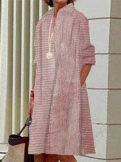 Women's Shirt Dress Casual Dress Midi Dress Outdoor Office Daily Polyester Fashion Modern Shirt Collar Button Pocket Long Sleeve Summer Spring Fall 2023 Loose Fit Pink Blue Green Striped S M L XL 2XL 9 Women's Shirt Dress Casual Dress Midi Dress Outdoor Office Daily Polyester Fashion Modern Shirt Collar Button Pocket Long Sleeve Summer Spring Fall 2023 Loose Fit Pink Blue Green Striped S M L XL 2XL -Casual Print Dress Sales izudeu1690436906557