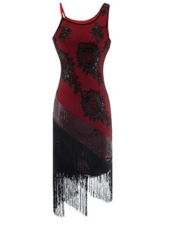 Women's Retro 1920s Fringe Dress Midi Dress Party Halloween Sequins Tassel Fringe Floral Spaghetti Strap Sleeveless Regular Fit Spring Fall 2023 Silver Red S M L XL 12 Women's Retro 1920s Fringe Dress Midi Dress Party Halloween Sequins Tassel Fringe Floral Spaghetti Strap Sleeveless Regular Fit Spring Fall 2023 Silver Red S M L XL -Casual Print Dress Sales jdunun1693206892046