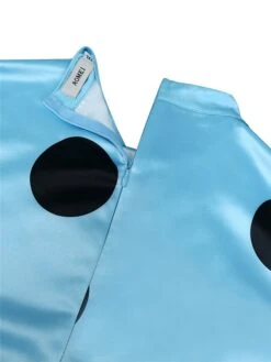 Women‘s Plus Size Curve Party Dress Cocktail Dress Wedding Guest Dress Midi Dress Blue Short Sleeve Polka Dot Patchwork Summer Spring Fall Stand Collar Fashion Wedding Guest Vacation 2023 -Casual Print Dress Sales jgqhar1691042901845