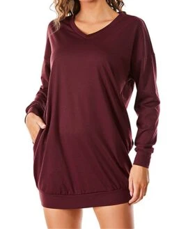 Women's Casual Dress Sweatshirt Dress Shift Dress Mini Dress Pocket Outdoor Street Daily Active Fashion V Neck Long Sleeve 2023 Loose Fit Black Wine Dark Grey Color S M L XL XXL Size 27 Women's Casual Dress Sweatshirt Dress Shift Dress Mini Dress Pocket Outdoor Street Daily Active Fashion V Neck Long Sleeve 2023 Loose Fit Black Wine Dark Grey Color S M L XL XXL Size -Casual Print Dress Sales jkheup1694591868759