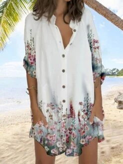 Women's Shirt Dress Casual Dress Shift Dress Mini Dress Outdoor Daily Vacation Polyester Fashion Casual Stand Collar Button Pocket Long Sleeve Summer Spring Fall 2023 Regular Fit White Orange Gray 5 Women's Shirt Dress Casual Dress Shift Dress Mini Dress Outdoor Daily Vacation Polyester Fashion Casual Stand Collar Button Pocket Long Sleeve Summer Spring Fall 2023 Regular Fit White Orange Gray -Casual Print Dress Sales jlmblm1677232691327