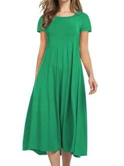 Women's Shift Dress Swing Dress Midi Dress Red Navy Blue Purple Short Sleeve Pure Color Ruched Summer Spring Crew Neck Classic 2023 S M L XL XXL 3XL 4XL 5XL