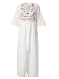 Women's Casual Dress Swing Dress White Dress Long Dress Maxi Dress Black Blue Wine Half Sleeve Floral Ruffle Fall Spring Autumn V Neck Loose Fit S M L XL XXL 8 Women's Casual Dress Swing Dress White Dress Long Dress Maxi Dress Black Blue Wine Half Sleeve Floral Ruffle Fall Spring Autumn V Neck Loose Fit S M L XL XXL -Casual Print Dress Sales jltgzg1609329400751