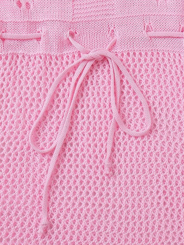 Women's Swimwear Cover Up Beach Dress Normal Swimsuit Oversized Crochet Hole Solid Color Wine Red Lake Green Black White Light Pink Bathing Suits Sports Vacation Sports 12 Women's Swimwear Cover Up Beach Dress Normal Swimsuit Oversized Crochet Hole Solid Color Wine Red Lake Green Black White Light Pink Bathing Suits Sports Vacation Sports - Image 12