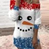 Women‘s Christmas Casual Dress Sweatshirt Dress Mini Dress Warm Fashion Outdoor Holiday Crew Neck Print Snowman Tree Loose Fit Black Red Royal Blue S M L XL XXL