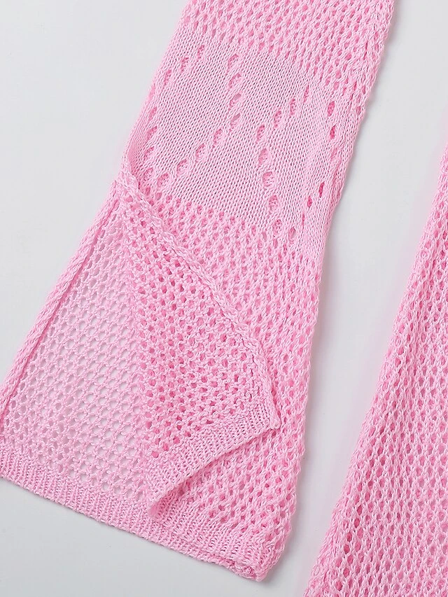 Women's Swimwear Cover Up Beach Dress Normal Swimsuit Oversized Crochet Hole Solid Color Wine Red Lake Green Black White Light Pink Bathing Suits Sports Vacation Sports 14 Women's Swimwear Cover Up Beach Dress Normal Swimsuit Oversized Crochet Hole Solid Color Wine Red Lake Green Black White Light Pink Bathing Suits Sports Vacation Sports - Image 14