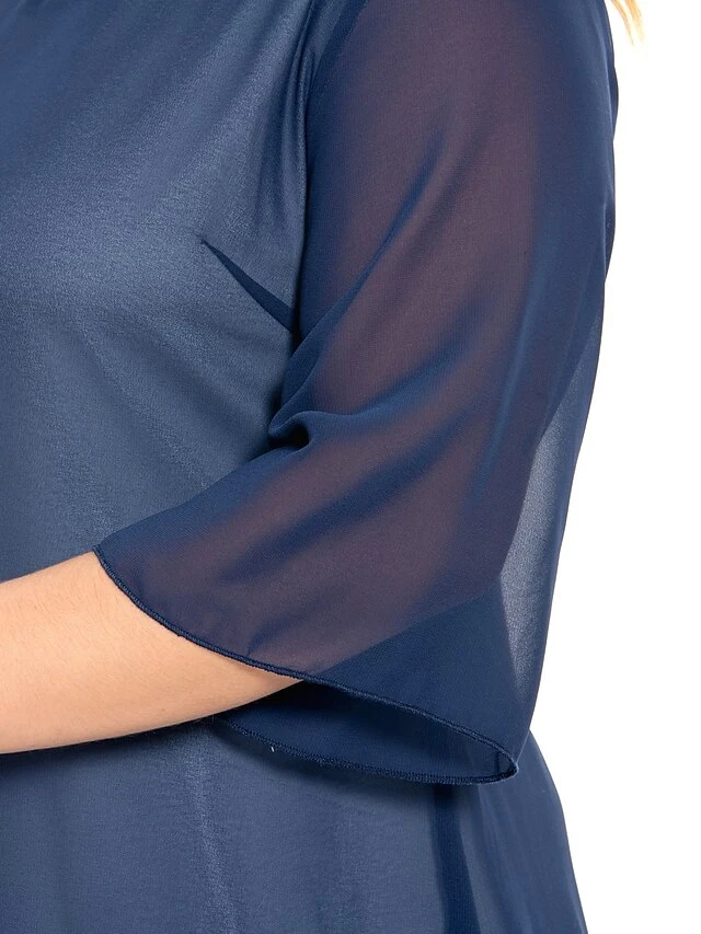 Women‘s Plus Size Curve Casual Dress Work Dress Chiffon Dress Plain Long Dress Maxi Dress Half Sleeve Layered Plus High Low Crew Neck Elegant Outdoor Blue Summer Spring L XL XXL 3XL 4XL 11 Women‘s Plus Size Curve Casual Dress Work Dress Chiffon Dress Plain Long Dress Maxi Dress Half Sleeve Layered Plus High Low Crew Neck Elegant Outdoor Blue Summer Spring L XL XXL 3XL 4XL - Image 11