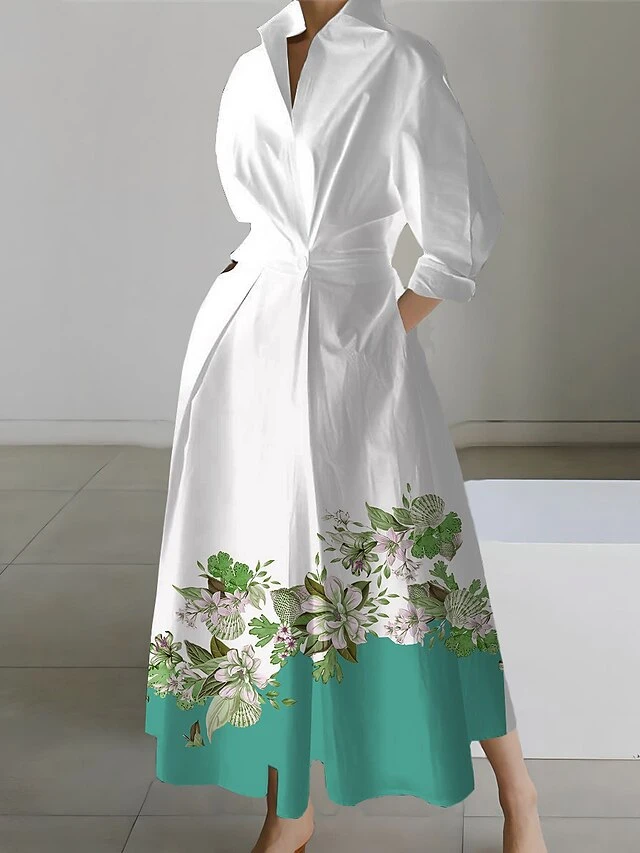 Women's Shirt Dress Casual Dress Swing Dress Maxi Long Dress Outdoor Office Daily Polyester Fashion Modern Shirt Collar Button Pocket Long Sleeve Spring Fall Winter 2023 Loose Fit ArmyGreen Black 4 Women's Shirt Dress Casual Dress Swing Dress Maxi Long Dress Outdoor Office Daily Polyester Fashion Modern Shirt Collar Button Pocket Long Sleeve Spring Fall Winter 2023 Loose Fit ArmyGreen Black - Image 4