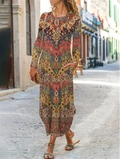 Women's Casual Dress Print Dress Spring Dress Floral Ditsy Floral Pocket Split Crew Neck Long Dress Maxi Dress Fashion Streetwear Outdoor Daily Long Sleeve Regular Fit White Light Green Pink Summer 9 Women's Casual Dress Print Dress Spring Dress Floral Ditsy Floral Pocket Split Crew Neck Long Dress Maxi Dress Fashion Streetwear Outdoor Daily Long Sleeve Regular Fit White Light Green Pink Summer -Casual Print Dress Sales kajoaa1689245778366