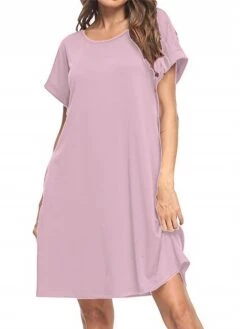 Women's T Shirt Dress Tee Dress Midi Dress Black Yellow Pink Short Sleeve Pure Color Spring Summer Crew Neck Casual 2023 S M L XL XXL -Casual Print Dress Sales kakrgy1624426026072