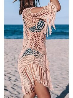 Women's Swimwear Cover Up Beach Dress Normal Swimsuit Hole Pure Color White Black Blue Rosy Pink Beige Plunge Bathing Suits New Vacation Fashion /y / Modern 11 Women's Swimwear Cover Up Beach Dress Normal Swimsuit Hole Pure Color White Black Blue Rosy Pink Beige Plunge Bathing Suits New Vacation Fashion /y / Modern -Casual Print Dress Sales kdamqk1641277755777