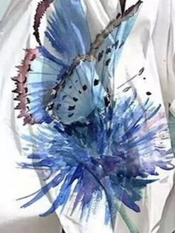 Women's Shirt Dress Casual Dress Shift Dress Midi Dress Outdoor Daily Date Polyester Classic Modern Shirt Collar Split Print Long Sleeve Summer Spring Fall 2023 Loose Fit White Blue Animal Butterfly 6 Women's Shirt Dress Casual Dress Shift Dress Midi Dress Outdoor Daily Date Polyester Classic Modern Shirt Collar Split Print Long Sleeve Summer Spring Fall 2023 Loose Fit White Blue Animal Butterfly -Casual Print Dress Sales kdlnyd1677234642275