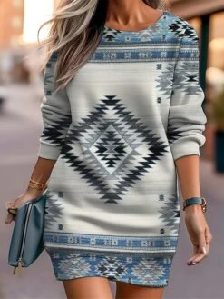 Women's Casual Dress Sweatshirt Dress Mini Dress Warm Fashion Outdoor Vacation Going Out Crew Neck Print Geometric Loose Fit Red Blue Brown S M L XL XXL 8 Women's Casual Dress Sweatshirt Dress Mini Dress Warm Fashion Outdoor Vacation Going Out Crew Neck Print Geometric Loose Fit Red Blue Brown S M L XL XXL -Casual Print Dress Sales kfdfwp1694590963784