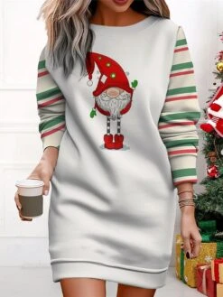 Women's Christmas Casual Dress Sweatshirt Dress Mini Dress Warm Fashion OutdoorVacation Crew Neck Print Santa Claushat Loose Fit ArmyGreen Black White S M L XL XXL 10 Women's Christmas Casual Dress Sweatshirt Dress Mini Dress Warm Fashion OutdoorVacation Crew Neck Print Santa Claushat Loose Fit ArmyGreen Black White S M L XL XXL -Casual Print Dress Sales kgkrhp1695365437890