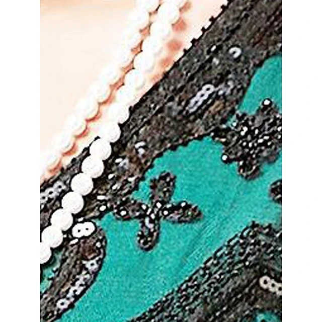 Women's Retro 1920s Sequin Dress Long Dress Maxi Dress Party Halloween Sequins Mesh Floral V Neck Short Sleeve Regular Fit Spring Fall 2023 Black Red XS S M L 9 Women's Retro 1920s Sequin Dress Long Dress Maxi Dress Party Halloween Sequins Mesh Floral V Neck Short Sleeve Regular Fit Spring Fall 2023 Black Red XS S M L - Image 9