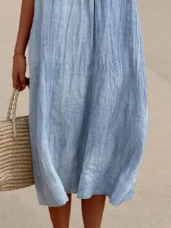 Women‘s Casual Dress Shirt Dress Shift Dress Plain Dress Plain Pocket V Neck Midi Dress Fashion Basic Outdoor Daily Half Sleeve Loose Fit Blue Dark Green Summer Spring S M L XL 2XL -Casual Print Dress Sales kivlja1676881032511