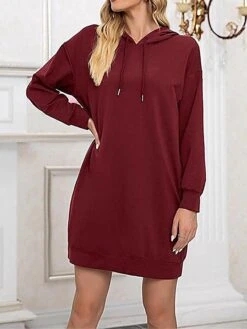 Women's Casual Dress Hoodie Dress Shift Dress Mini Dress Pocket Outdoor Street Daily Active Fashion Hooded Long Sleeve 2023 Loose Fit Black Wine Army Green Color S M L XL XXL Size 30 Women's Casual Dress Hoodie Dress Shift Dress Mini Dress Pocket Outdoor Street Daily Active Fashion Hooded Long Sleeve 2023 Loose Fit Black Wine Army Green Color S M L XL XXL Size -Casual Print Dress Sales kkeczv1693558123362