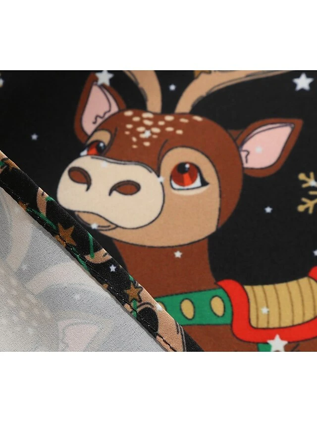 Women's Christmas Swing Dress Knee Length Dress Black Long SleeveTree Bow Print Fall Winter Round Neck VintageParty 2021 S M L XL XXL 6 Women's Christmas Swing Dress Knee Length Dress Black Long SleeveTree Bow Print Fall Winter Round Neck VintageParty 2021 S M L XL XXL - Image 6