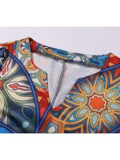 Women's Ethnic Dress Sheath Dress Midi Dress Rainbow 3/4 Length Sleeve Floral Print Spring Fall V Neck Elegant 2023 M L XL XXL 3XL 9 Women's Ethnic Dress Sheath Dress Midi Dress Rainbow 3/4 Length Sleeve Floral Print Spring Fall V Neck Elegant 2023 M L XL XXL 3XL -Casual Print Dress Sales kquf1603331560048