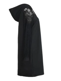 Women's Casual Dress Hoodie Dress Mini Dress Active Daily Outdoor Holiday Vacation Hoodie Solid Color Loose Fit Black S M L XL -Casual Print Dress Sales krrsmk1695106770899