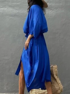 Women's Swimwear Cover Up Beach Top Normal Swimsuit Lace Up Pleated UV Protection Pure Color Black White Red Royal Blue Beige V Wire Bathing Suits New Vacation Holiday 37 Women's Swimwear Cover Up Beach Top Normal Swimsuit Lace Up Pleated UV Protection Pure Color Black White Red Royal Blue Beige V Wire Bathing Suits New Vacation Holiday -Casual Print Dress Sales ktstxm1642042463451