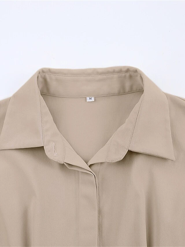 Women's Shirt Dress Casual Dress Mini Dress Outdoor Daily Date Polyester Fashion Basic Shirt Collar Button Long Sleeve Fall Winter 2023 Regular Fit Black White Brown Pure Color S M L 20 Women's Shirt Dress Casual Dress Mini Dress Outdoor Daily Date Polyester Fashion Basic Shirt Collar Button Long Sleeve Fall Winter 2023 Regular Fit Black White Brown Pure Color S M L - Image 20