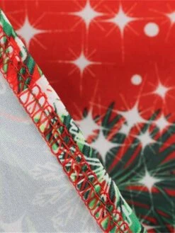 Women's Christmas Swing Dress Vintage DressKnee Length Dress Green Wine Dark Green Fuchsia Red Black Short Sleeve Santa Claus Snowman Snowflake Lace Print Fall Winter V Neck Vacation Vintage 2022 S -Casual Print Dress Sales kwwyff1665293364905