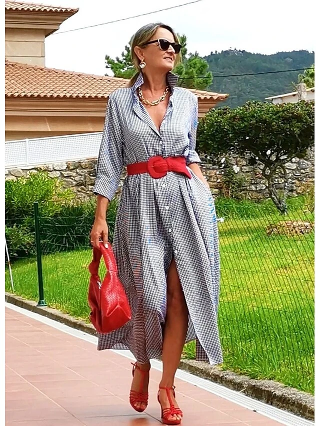 Women's Shirt Dress Casual Dress Maxi Long Dress Outdoor Winter Dress Daily Cotton Cotton And Linen Fashion Casual Shirt Collar Lace Up Pocket Long Sleeve Summer Spring Fall 2023 Regular Fit Pink 7 Women's Shirt Dress Casual Dress Maxi Long Dress Outdoor Winter Dress Daily Cotton Cotton And Linen Fashion Casual Shirt Collar Lace Up Pocket Long Sleeve Summer Spring Fall 2023 Regular Fit Pink - Image 7