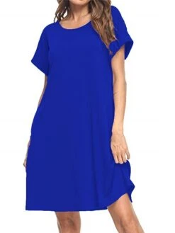 Women's T Shirt Dress Tee Dress Midi Dress Black Yellow Pink Short Sleeve Pure Color Spring Summer Crew Neck Casual 2023 S M L XL XXL -Casual Print Dress Sales lbohtn1624426025502