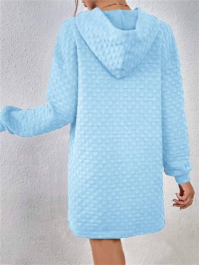 Women's Casual Dress Hoodie Dress Mini Dress Fashion Daily Outdoor Vacation Going Out Hoodie Solid Color Loose Fit Black White Pink S M L XL XXL 3 Women's Casual Dress Hoodie Dress Mini Dress Fashion Daily Outdoor Vacation Going Out Hoodie Solid Color Loose Fit Black White Pink S M L XL XXL - Image 3