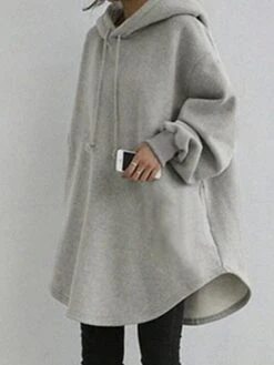 Women's Casual Dress Hoodie Dress Mini Dress Daily Casual Outdoor Vacation Going Out Hoodie Pocket Pure Color Regular Fit Black Blue Gray S M L XL XXL -Casual Print Dress Sales lclxhv1695027784634