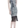 Women's Retro 1920s Fringe Dress Midi Dress Party Halloween Sequins Tassel Fringe Geometric V Neck Short Sleeve Regular Fit Spring Fall 2023 Silver Pink S M L XL