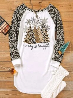 Women's Casual Dress Sweatshirt Dress Mini Dress Warm Fashion Outdoor Christmas Holiday Crew Neck Print Leopard Christmas Tree Loose Fit White S M L XL XXL 5 Women's Casual Dress Sweatshirt Dress Mini Dress Warm Fashion Outdoor Christmas Holiday Crew Neck Print Leopard Christmas Tree Loose Fit White S M L XL XXL -Casual Print Dress Sales lhviyc1696732219492