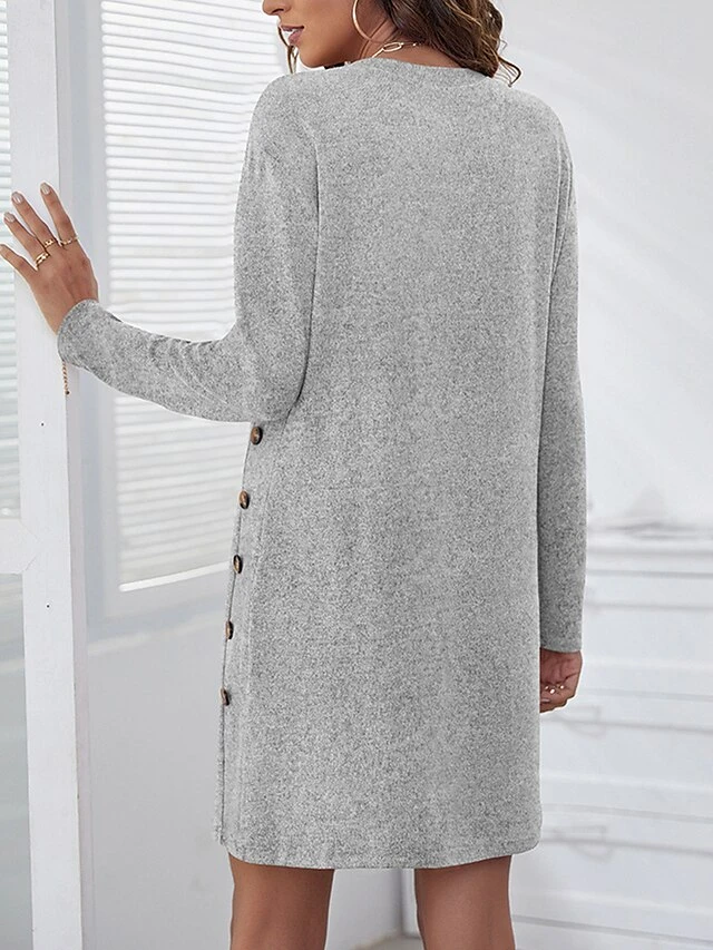 Women's Casual Dress Sweatshirt Dress Winter Dress Mini Dress Button Outdoor Daily Going Out Active Fashion Crew Neck Long Sleeve 2023 Loose Fit Black Pink Gray Color S M L XL XXL Size 13 Women's Casual Dress Sweatshirt Dress Winter Dress Mini Dress Button Outdoor Daily Going Out Active Fashion Crew Neck Long Sleeve 2023 Loose Fit Black Pink Gray Color S M L XL XXL Size - Image 13