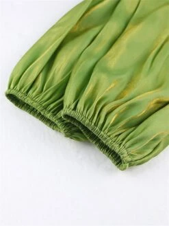 Women's Plus Size Curve Shirt Dress Casual Dress Satin Dress Plain Midi Dress Half Sleeve Ruched Ruffle V Neck Fashion Daily Green Fall Winter XL XXL 3XL 4XL -Casual Print Dress Sales lljddl1694425971768