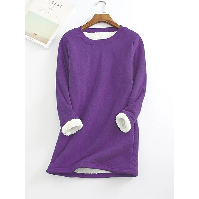 Women's Casual Dress Sweatshirt Dress Winter Dress Mini Dress Teddy Fleece Home Daily Going Out Basic Casual Crew Neck Long Sleeve Regular Fit Wine Red Big Red Black Color S M L XL XXL Size 13 Women's Casual Dress Sweatshirt Dress Winter Dress Mini Dress Teddy Fleece Home Daily Going Out Basic Casual Crew Neck Long Sleeve Regular Fit Wine Red Big Red Black Color S M L XL XXL Size - Image 13