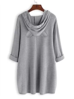 Women's Casual Dress Hoodie Dress Print Dress Cat Letter Pocket Print Hooded Mini Dress Active Fashion Outdoor Daily Long Sleeve Loose Fit Yellow Pink Blue Fall Winter S M L XL XXL