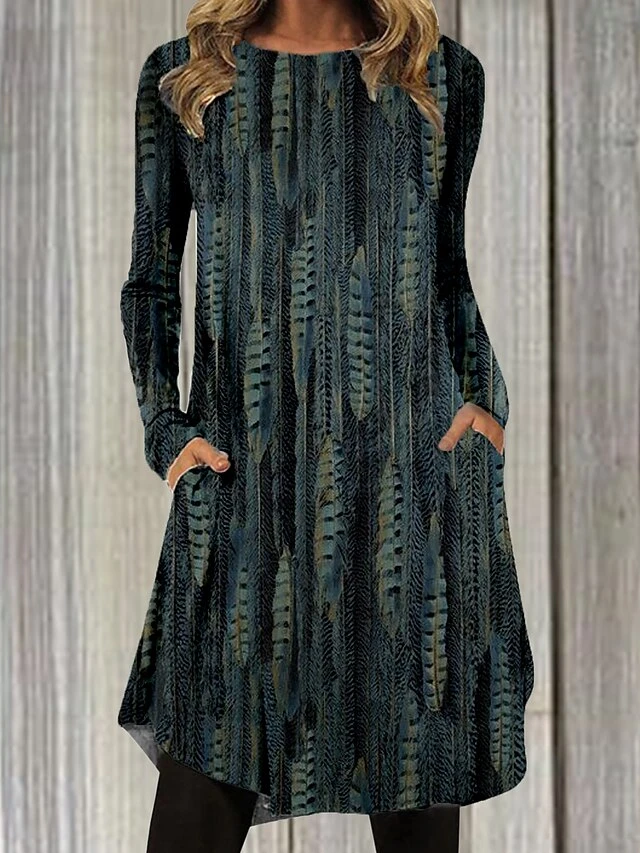 Women's Casual Dress Casual Dress T Shirt Dress Tee Dress Floral Paisley Pocket Print Crew Neck Mini Dress Fashion Outdoor Daily Long Sleeve Regular Fit Black Gray Black Wine Spring Fall S M L XL XXL 13 Women's Casual Dress Casual Dress T Shirt Dress Tee Dress Floral Paisley Pocket Print Crew Neck Mini Dress Fashion Outdoor Daily Long Sleeve Regular Fit Black Gray Black Wine Spring Fall S M L XL XXL - Image 13