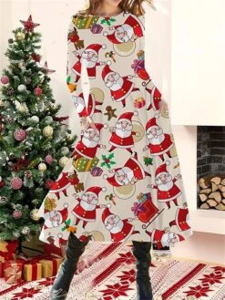 Women's Christmas Casual Dress Swing Dress Midi Dress Green Blue Light Green Long Sleeve Santa Claus Pocket Winter Fall Autumn Fashion Christmas Daily 2022 S M L XL XXL 3XL 11 Women's Christmas Casual Dress Swing Dress Midi Dress Green Blue Light Green Long Sleeve Santa Claus Pocket Winter Fall Autumn Fashion Christmas Daily 2022 S M L XL XXL 3XL -Casual Print Dress Sales lptkbu1667815415511